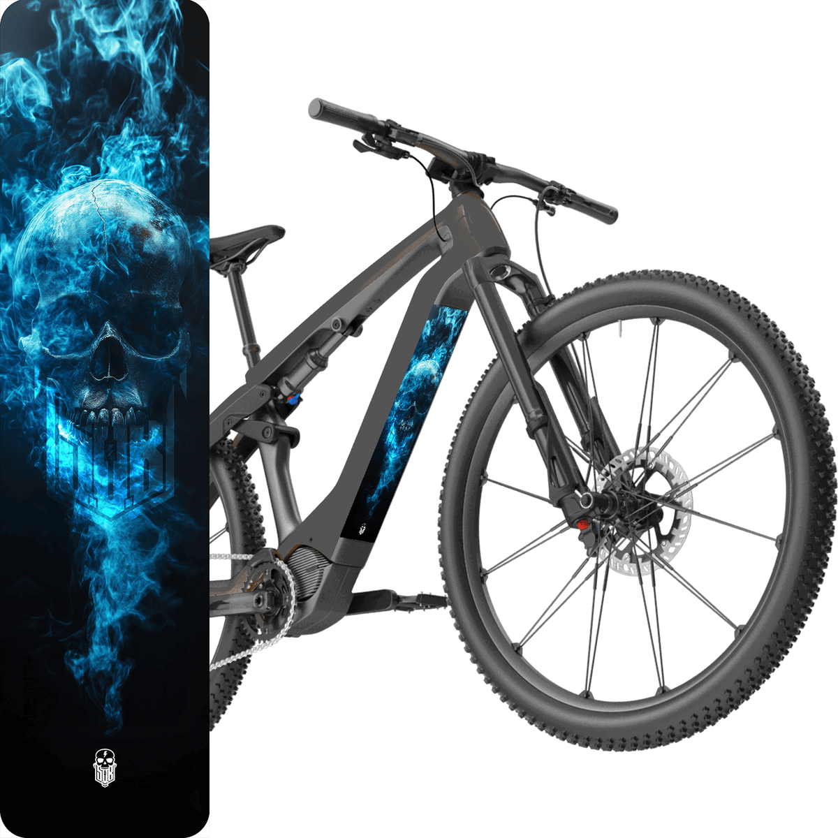 Skullgang Glow E-Bike Akku Sticker – universal, Wunschgröße oder CUBE CUT