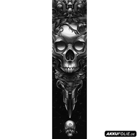 Sons of Battery® - E-MTB Brand & Community Folien & Sticker 60 cm x 14 cm / Grau Metalskull (Totenkopf) -  Akku Abdeckung Cover Universal / Schutzfolie / für alle E-Bikes E-Bike-Community