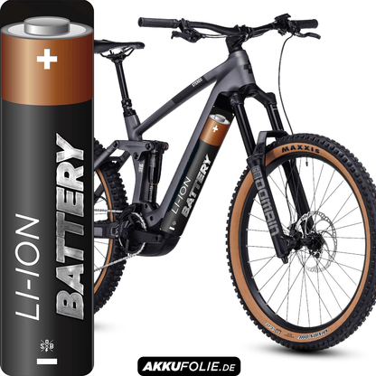 Sons of Battery® - E-MTB Brand & Community Folien & Sticker 60 cm x 14 cm / Li-Ion Battery Battery 4 - Motive -  Akku Sticker Abdeckung Cover Universal / Schutzfolie / für alle E-Bikes E-Bike-Community