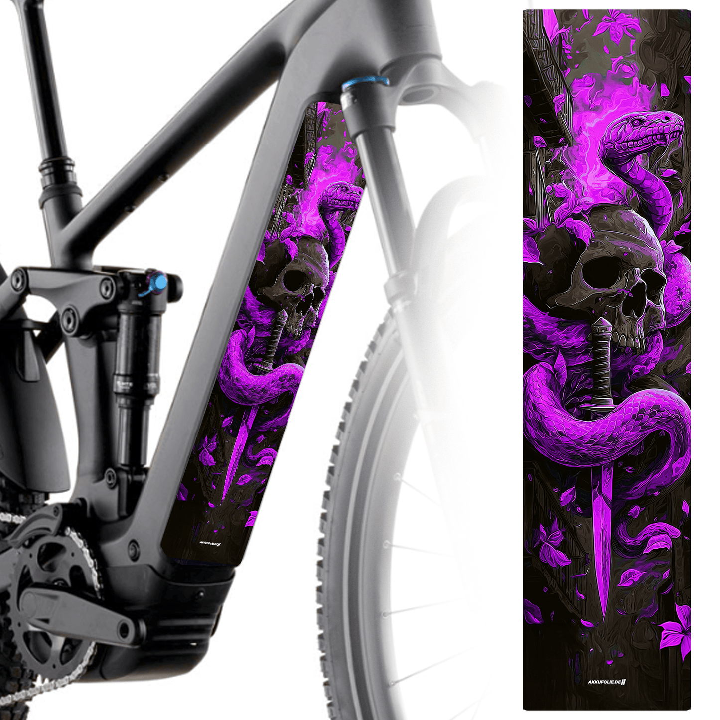 Sons of Battery® - E-MTB Brand & Community Folien & Sticker 60 cm x 14 cm / Lila Snake -  Akku Abdeckung Cover  Universal E-Bike-Community