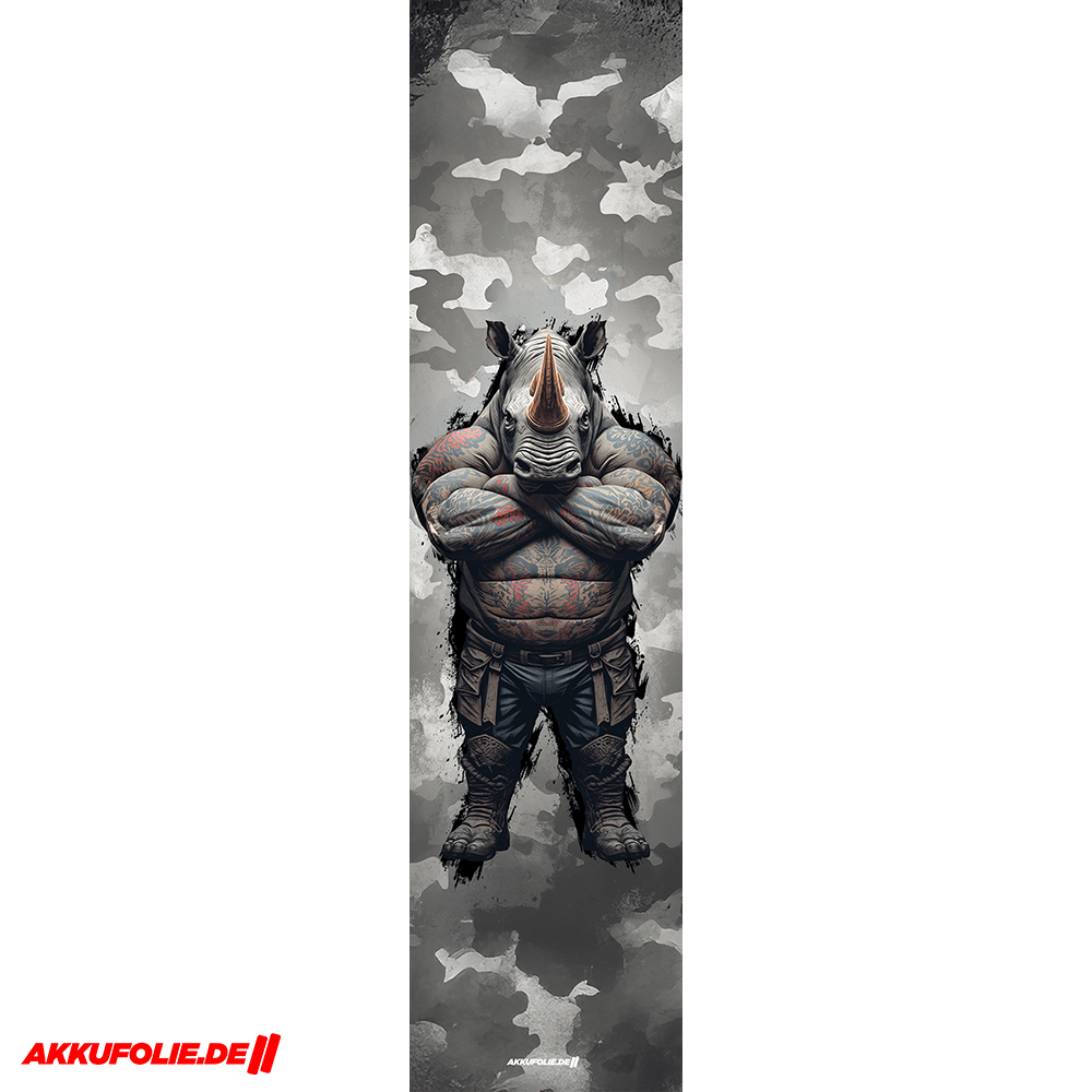 Sons of Battery® - E-MTB Brand & Community Folien & Sticker 60 cm x 14 cm Nashorn / Rhino -  Akku Abdeckung Cover Sticker Universal / Schutzfolie / für alle E-Bikes E-Bike-Community