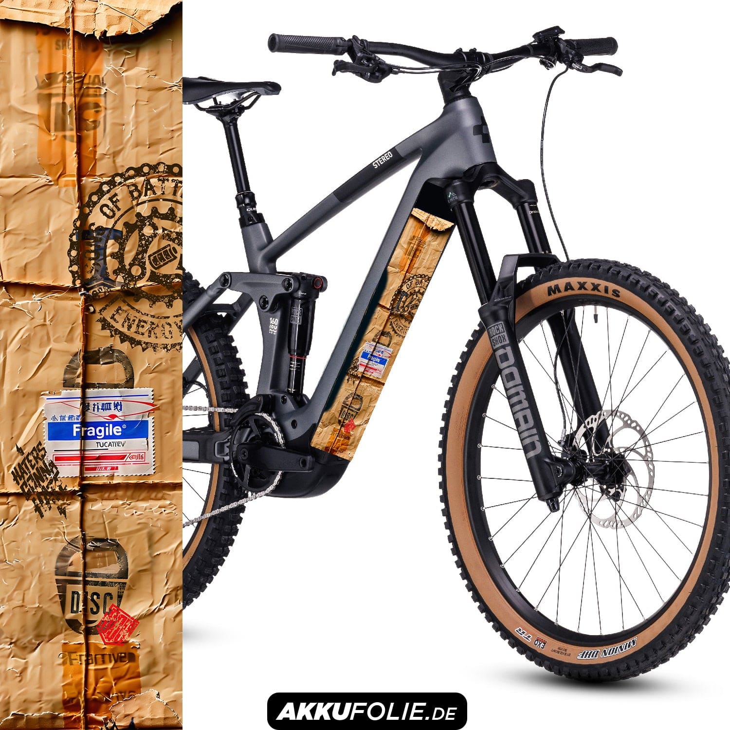 Sons of Battery® - E-MTB Brand & Community Folien & Sticker 60 cm x 14 cm / Nuklear Paket -  Akku Sticker Abdeckung Cover Universal / Schutzfolie / für alle E-Bikes E-Bike-Community