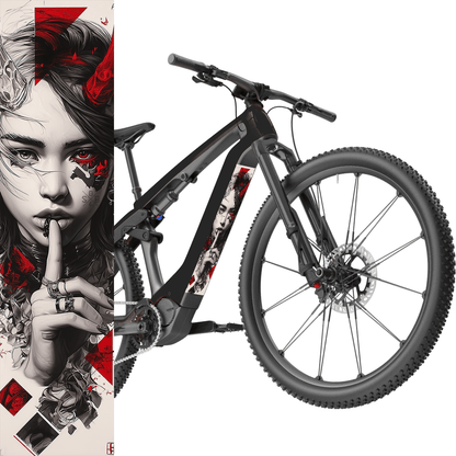 Sons of Battery® - E-MTB Brand & Community Folien & Sticker 60 cm x 14 cm / Rot Girl -  Akku Abdeckung Cover Universal / Schutzfolie / für alle E-Bikes E-Bike-Community