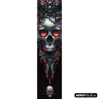 Sons of Battery® - E-MTB Brand & Community Folien & Sticker 60 cm x 14 cm / Rot Metalskull (Totenkopf) -  Akku Abdeckung Cover Universal / Schutzfolie / für alle E-Bikes E-Bike-Community