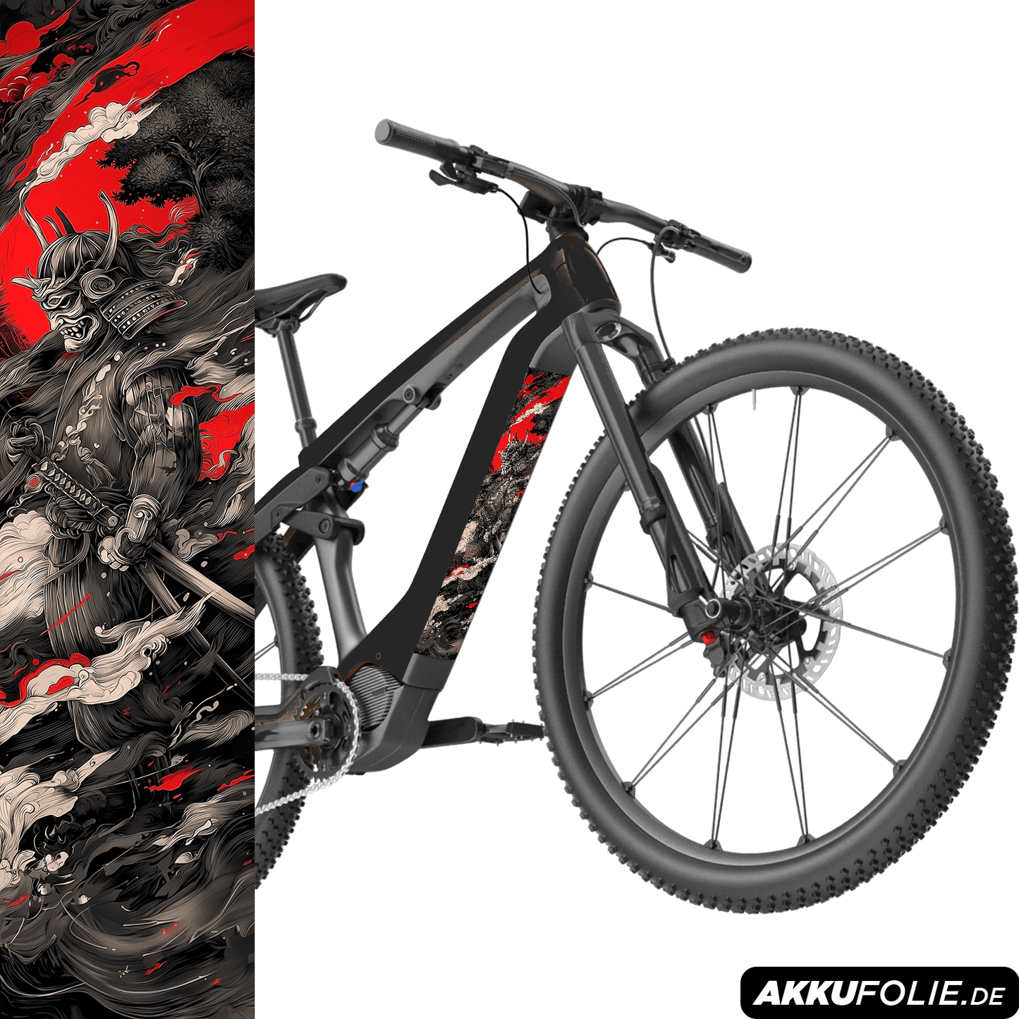 Sons of Battery® - E-MTB Brand & Community Folien & Sticker 60 cm x 14 cm / Samurai 3 Samurai 3 -  Akku Sticker Abdeckung Cover Universal / Schutzfolie / für alle E-Bikes (Kopie) E-Bike-Community