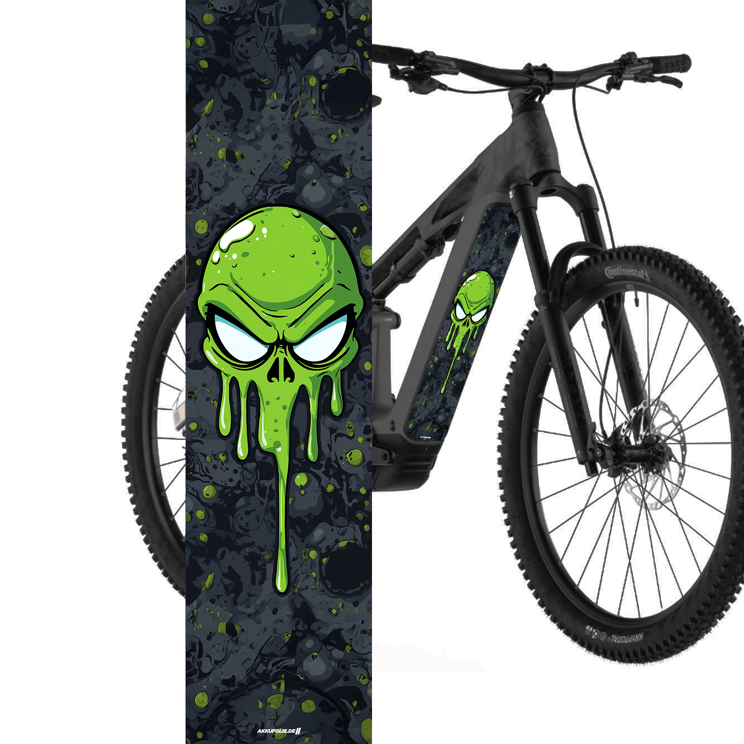 Sons of Battery® - E-MTB Brand & Community Folien & Sticker 60 cm x 14 cm Slime -  Akku Abdeckung Cover  Universal E-Bike-Community