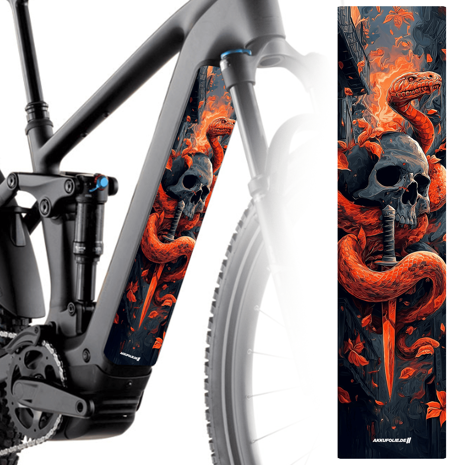 Sons of Battery® - E-MTB Brand & Community Folien & Sticker 60 cm x 14 cm Snake -  Akku Abdeckung Cover  Universal E-Bike-Community