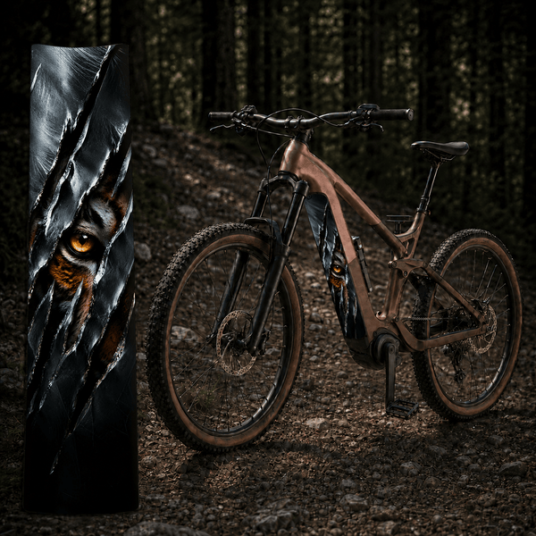 Sons of Battery® - E-MTB Brand & Community Folien & Sticker 60 cm x 14 cm Tiger Claw – E-Bike Akku Sticker & Schutzfolie | Universal, Wunschgröße & CUBE Cut E-Bike-Community