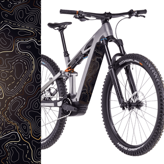 Sons of Battery® - E-MTB Brand & Community Folien & Sticker 60 cm x 14 cm Topographie -  Akku Abdeckung Cover Sticker Universal / Schutzfolie / für alle E-Bikes E-Bike-Community