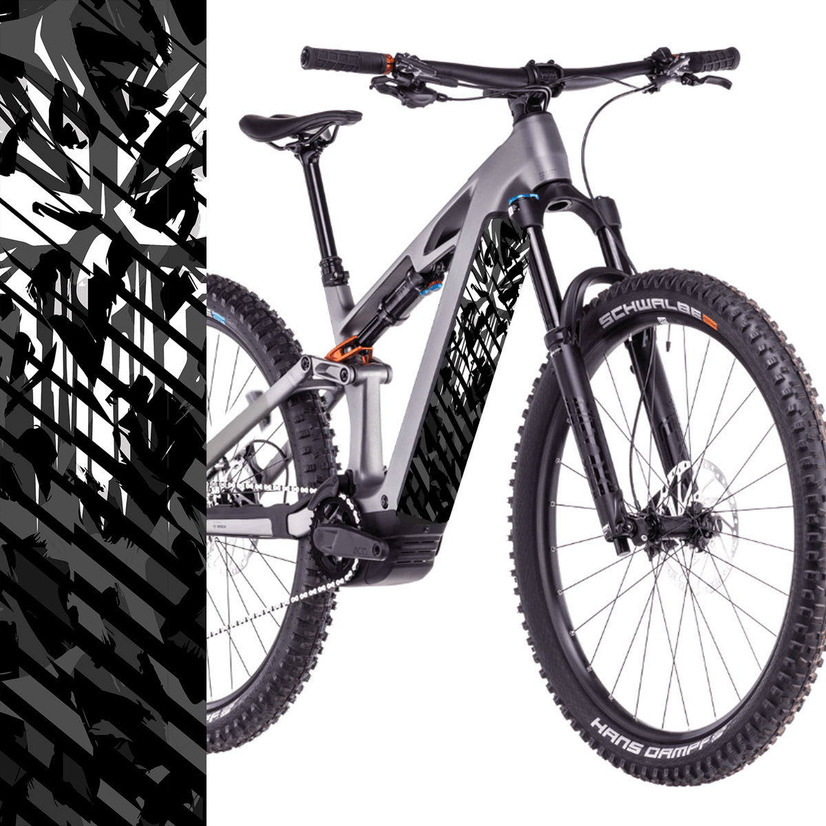 Sons of Battery® - E-MTB Brand & Community Folien & Sticker 60 cm x 14 cm Totenkopf Cut -  Akku Abdeckung Cover Sticker Universal / Schutzfolie / für alle E-Bikes E-Bike-Community