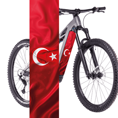 Sons of Battery® - E-MTB Brand & Community Folien & Sticker 60 cm x 14 cm / Türkei Länderflaggen -  Akku Abdeckung Cover Universal / Schutzfolie / für alle E-Bikes E-Bike-Community