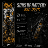 Sons of Battery® - E-MTB Brand & Community Folien & Sticker BAD DUCK SONS OF BATTERY -  Akku Abdeckung Cover Universal / Cube E-Bike-Community