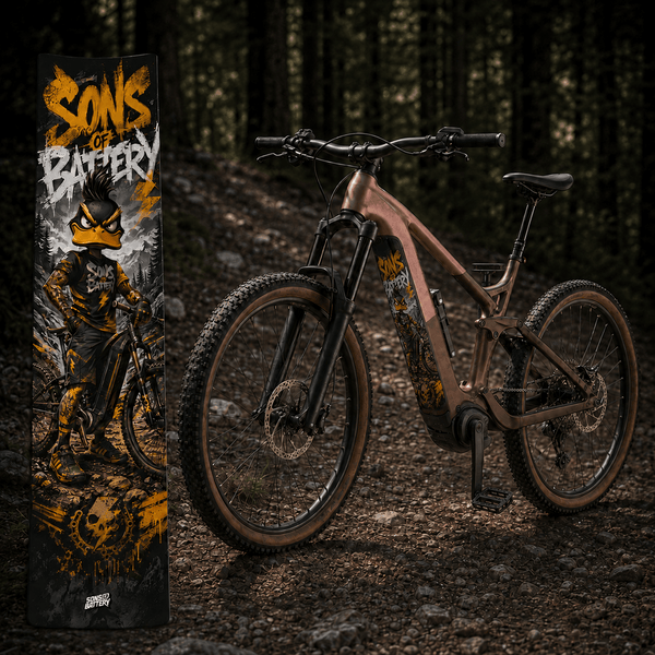 Sons of Battery® - E-MTB Brand & Community Folien & Sticker Bad Duck Sons of Battery – E-Bike Akku Sticker & Schutzfolie | Universal, Wunschgröße & CUBE Cut E-Bike-Community