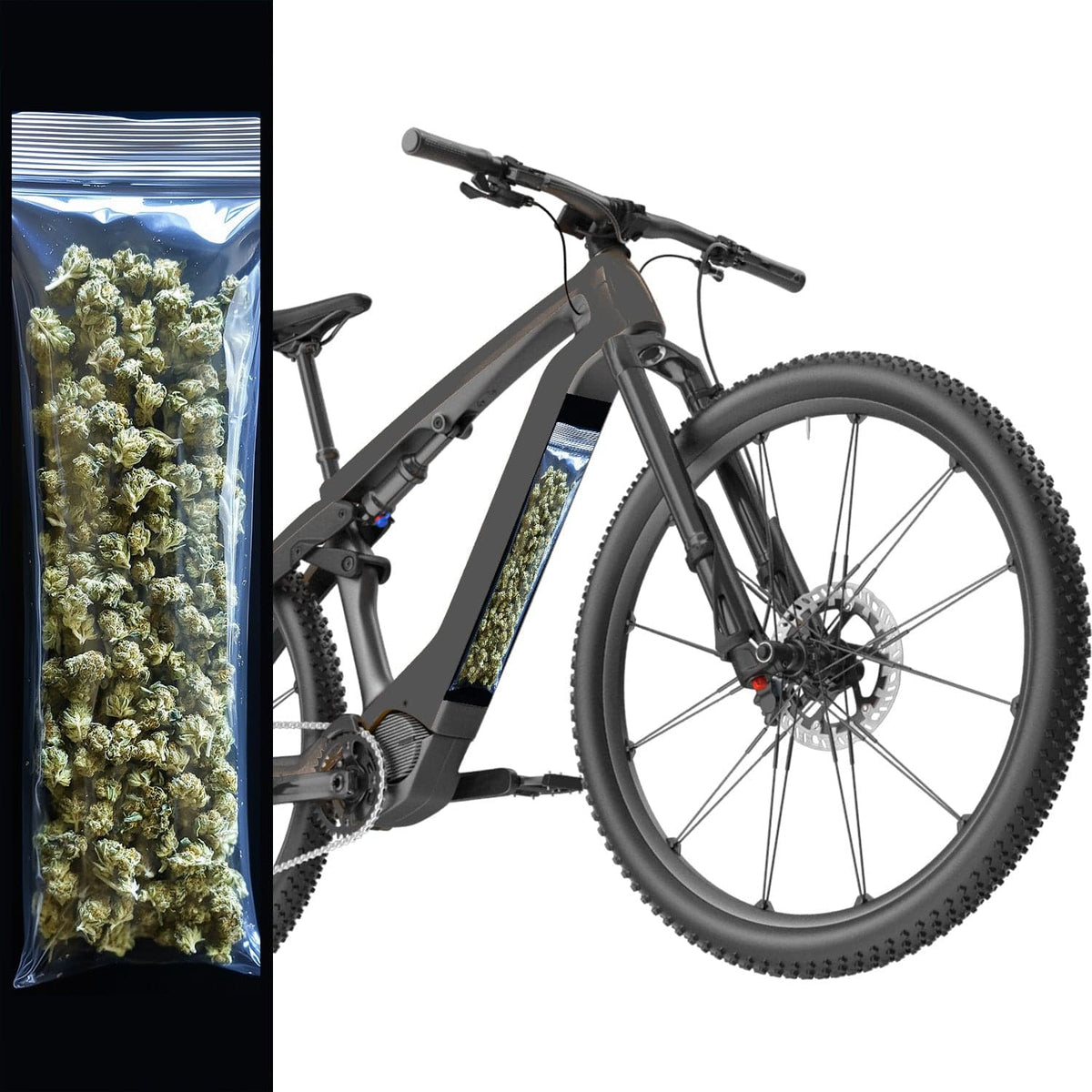Marijuana E-Bike Akku Sticker – universal, Wunschgröße oder CUBE CUT