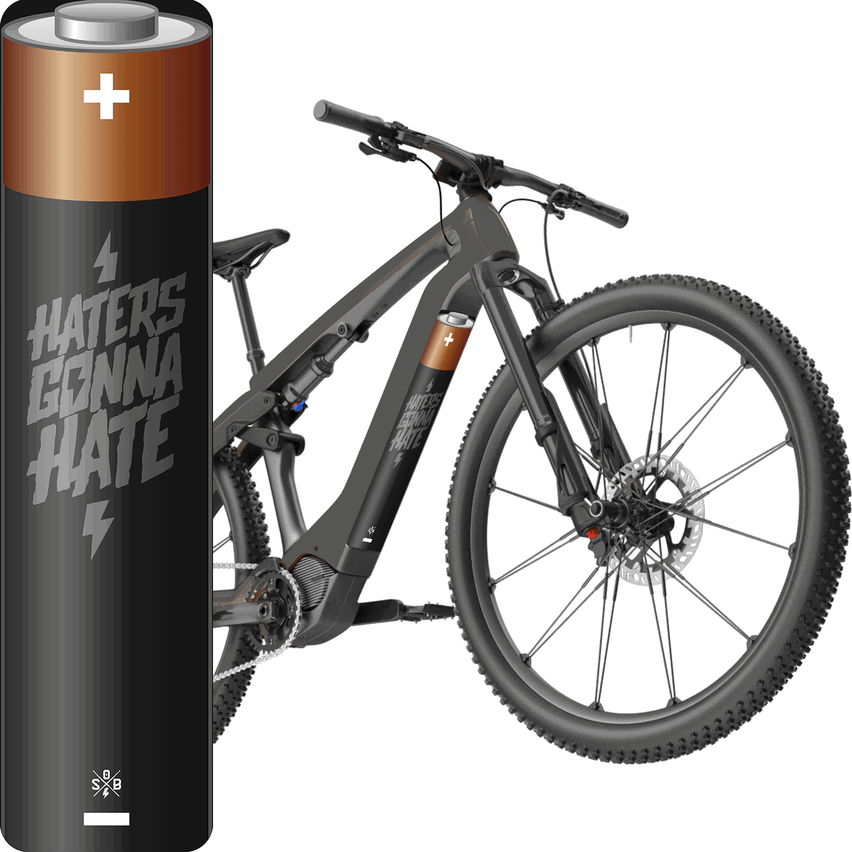 Battery 4 – Motive E-Bike Akku Sticker – universal, Wunschgröße oder CUBE CUT