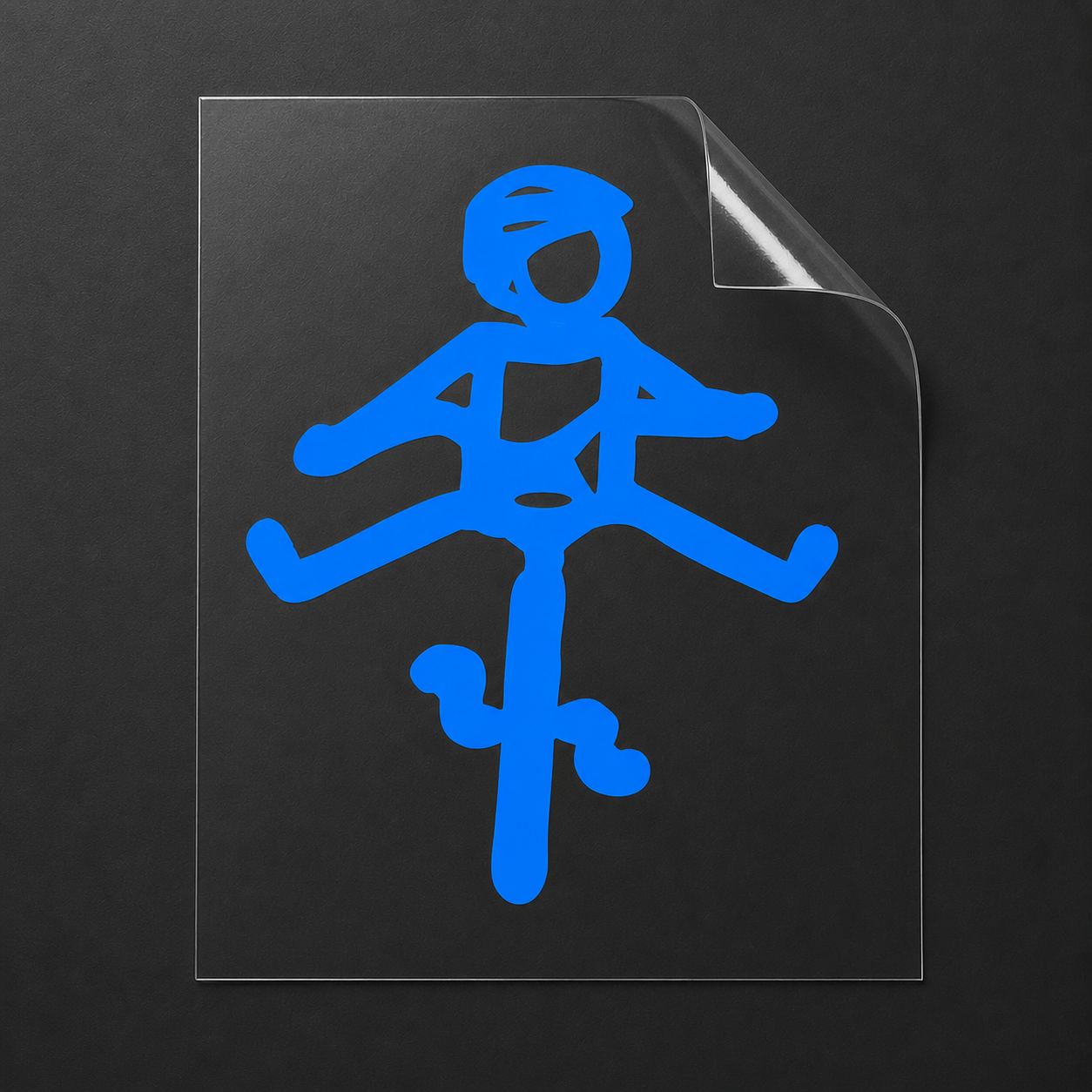 Sons of Battery® - E-MTB Brand & Community Folien & Sticker Blau / 5 x 4 cm / Männlich (HELMut) Kleiner Mensch auf Rad mit Helm! HELMut / HELMine Kreativer Vinyl-Aufkleber für Rennrad, Mountainbike, Material: Vinylaufkleber E-Bike-Community