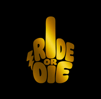 Sons of Battery® - E-MTB Brand & Community Folien & Sticker Bronze / 5 x 4 cm RIDE OR DIE (STINKY FINGER) - Kreativer Vinyl-Aufkleber E-Bike-Community