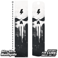 Sons of Battery® - E-MTB Brand & Community Folien & Sticker CUBE CUT (ONE 22/44/77) Skull 2 (Totenkopf Aufkleber) -  Akku Abdeckung Cover Universal / Schutzfolie / für alle E-Bikes E-Bike-Community