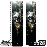 Sons of Battery® - E-MTB Brand & Community Folien & Sticker Cube Cut (ONE22/44/77) Skull 4 (Totenkopf Aufkleber) -  Akku Abdeckung Cover Universal / Schutzfolie / für alle E-Bikes E-Bike-Community
