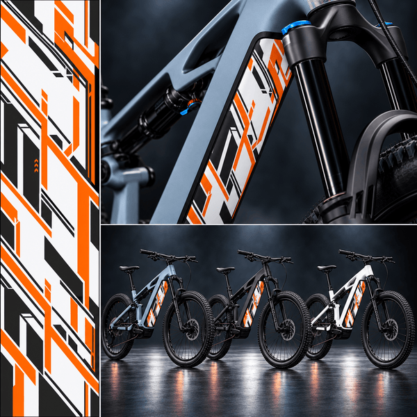 Sons of Battery® - E-MTB Brand & Community Folien & Sticker CYBER ORANGE – E-Bike Akku Sticker & Schutzfolie | Universal & CUBE Cut E-Bike-Community