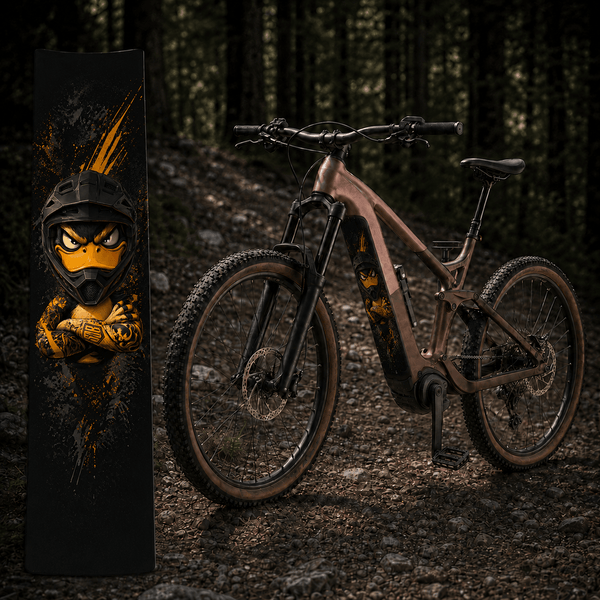 Sons of Battery® - E-MTB Brand & Community Folien & Sticker Downhill Duck – E-Bike Akku Sticker & Schutzfolie | Universal, Wunschgröße & CUBE Cut E-Bike-Community