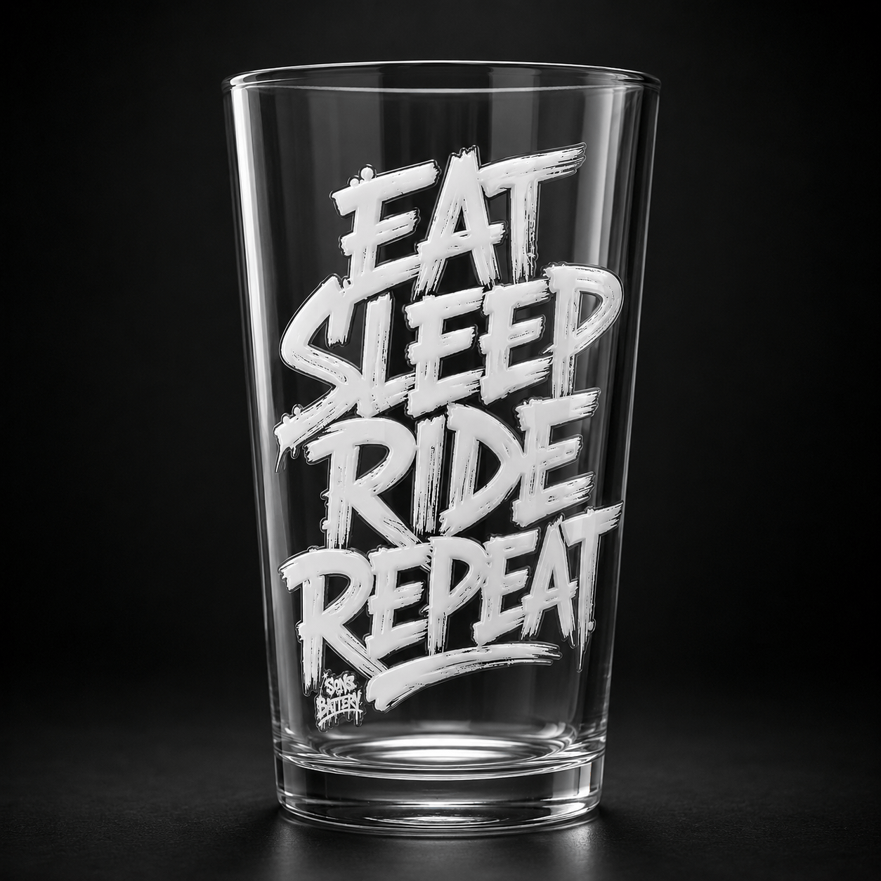 Sons of Battery - E-MTB Brand & Community Folien & Sticker EAT SLEEP RIDE REPEAT - UV-STICKER - 7x5 cm E-Bike-Community