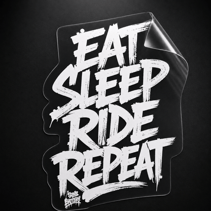 Sons of Battery - E-MTB Brand & Community Folien & Sticker EAT SLEEP RIDE REPEAT - UV-STICKER - 7x5 cm E-Bike-Community