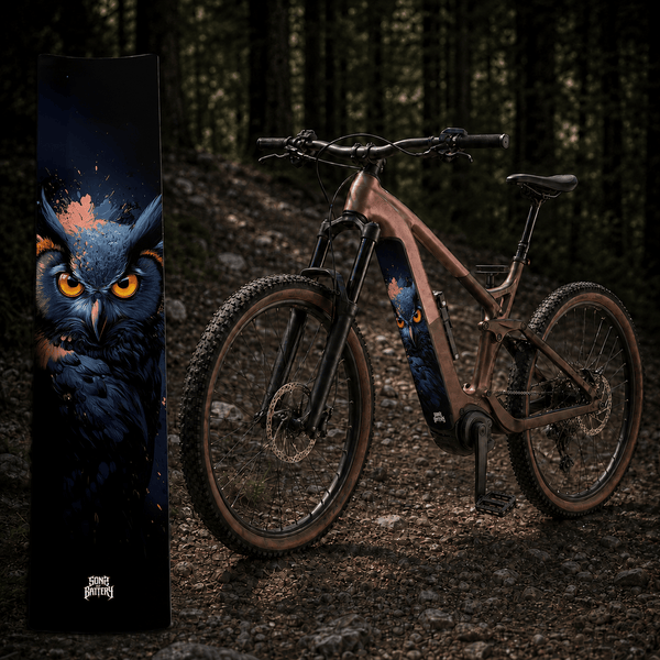 Sons of Battery® - E-MTB Brand & Community Folien & Sticker Eule – E-Bike Akku Sticker & Schutzfolie | Universal, Wunschgröße & CUBE Cut E-Bike-Community