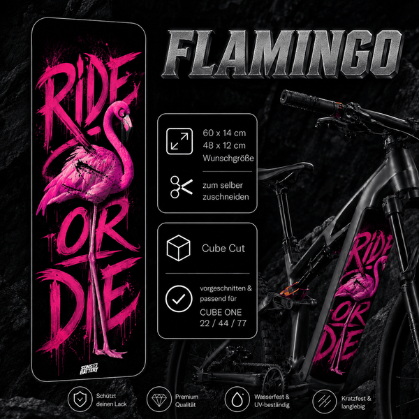 Sons of Battery® - E-MTB Brand & Community Folien & Sticker FLAMINGO -  Akku Abdeckung Cover Universal / Cube E-Bike-Community
