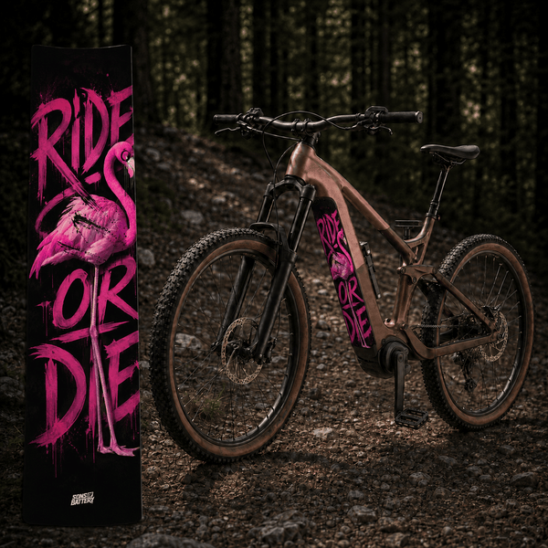 Sons of Battery® - E-MTB Brand & Community Folien & Sticker Flamingo – E-Bike Akku Sticker & Schutzfolie | Universal, Wunschgröße & CUBE Cut E-Bike-Community
