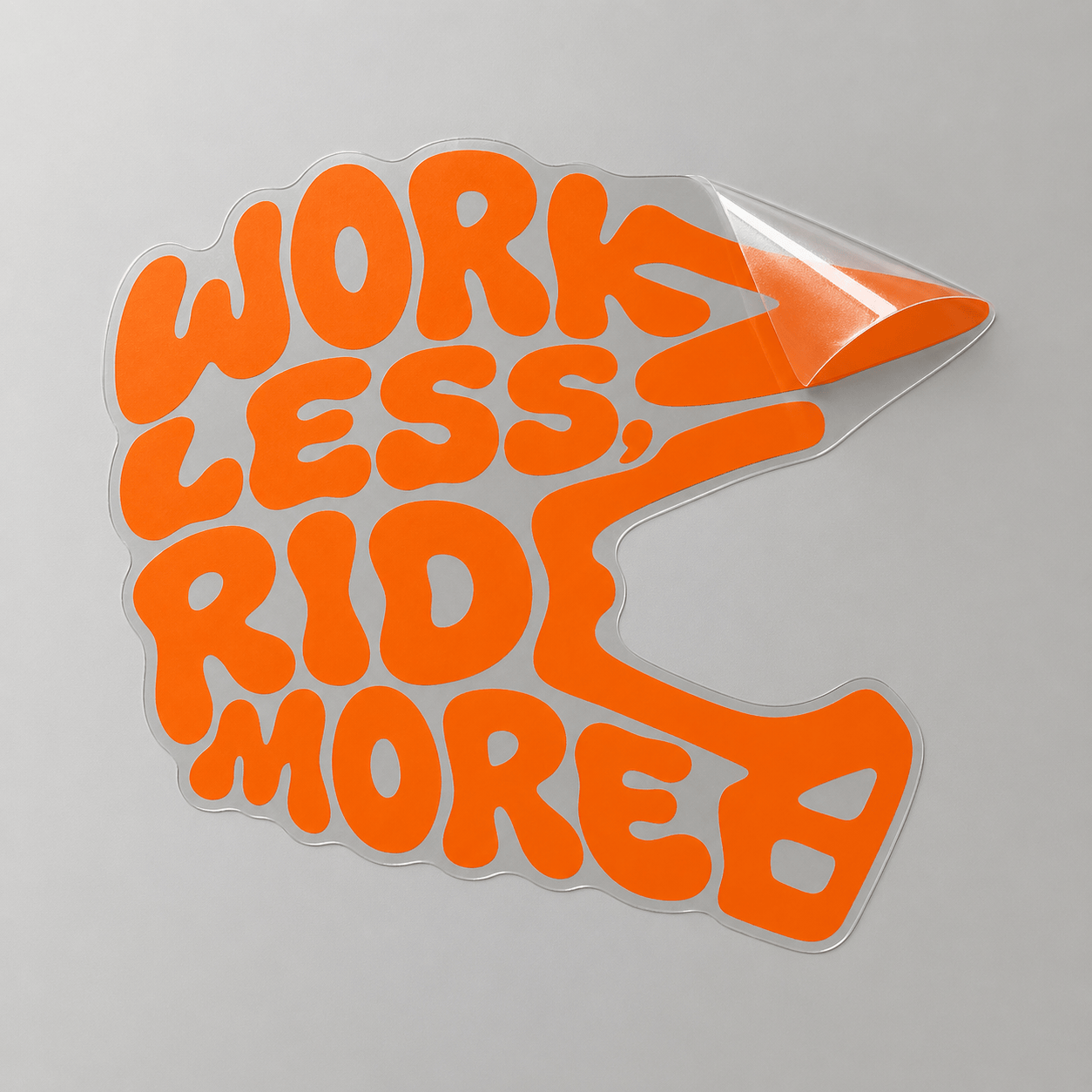 Sons of Battery® - E-MTB Brand & Community Folien & Sticker Fox-Orange / 5 x 4 cm WORK LESS, RIDE MORE - Kreativer Vinyl-Aufkleber E-Bike-Community