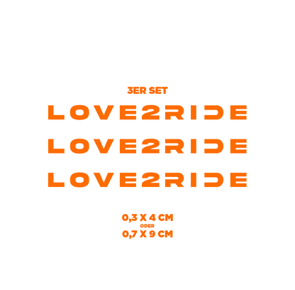Sons of Battery® - E-MTB Brand & Community Folien & Sticker Fox-Orange / LOVE 2 RIDE / 3 mm Love 2 Ride / Ride or Die - 3 mm / 6 mm- Schrift E-Bike-Community