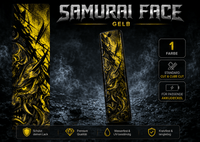 Sons of Battery® - E-MTB Brand & Community Folien & Sticker Gelb / 60 cm x 14 cm SAMURAI FACE -  Akku Abdeckung Cover Universal / Cube E-Bike-Community