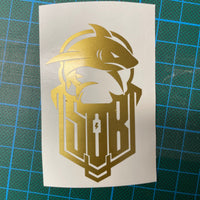 Sons of Battery® - E-MTB Brand & Community Folien & Sticker Gold (Glanz) / 7 x 4 cm Sons of Battery "Hai" Folie E-Bike-Community
