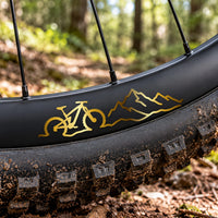 Sons of Battery® - E-MTB Brand & Community Folien & Sticker Gold Mountain Ride – MTB Felgen Folienaufkleber 8 x 1,5 cm E-Bike-Community