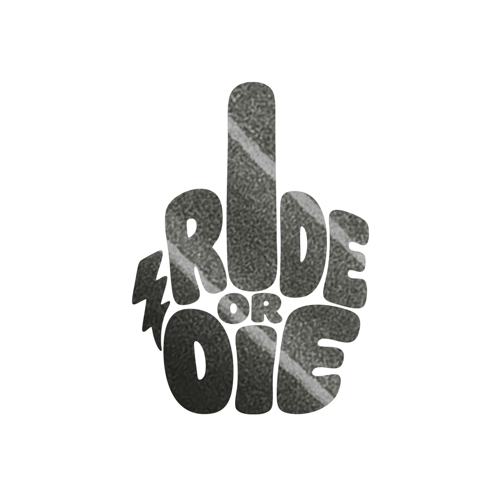 Sons of Battery® - E-MTB Brand & Community Folien & Sticker Graphit Metallic / 5 x 4 cm RIDE OR DIE (STINKY FINGER) - Kreativer Vinyl-Aufkleber E-Bike-Community