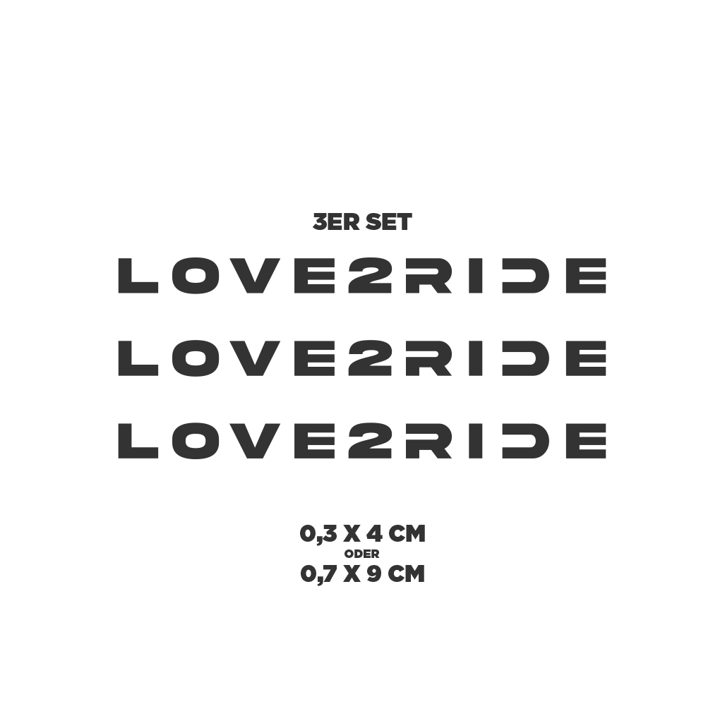 Sons of Battery® - E-MTB Brand & Community Folien & Sticker Grau / LOVE 2 RIDE / 3 mm Love 2 Ride / Ride or Die - 3 mm / 6 mm- Schrift E-Bike-Community