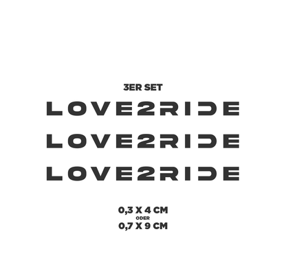 Sons of Battery® - E-MTB Brand & Community Folien & Sticker Grau / LOVE 2 RIDE / 3 mm Love 2 Ride / Ride or Die - 3 mm / 6 mm- Schrift E-Bike-Community