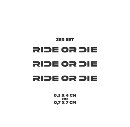 Sons of Battery® - E-MTB Brand & Community Folien & Sticker Grau / RIDE OR DIE / 3 mm Love 2 Ride / Ride or Die - 3 mm / 6 mm- Schrift E-Bike-Community