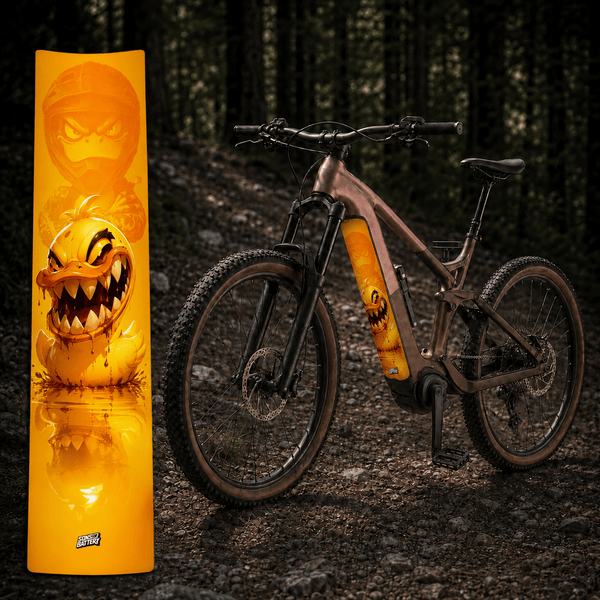 Sons of Battery® - E-MTB Brand & Community Folien & Sticker Horror Ente / Duck – E-Bike Akku Sticker & Schutzfolie | Universal, Wunschgröße & CUBE Cut E-Bike-Community