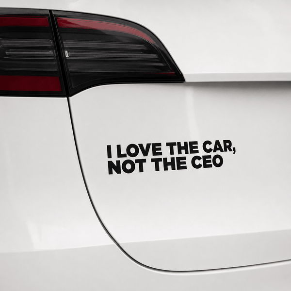 Sons of Battery - E-MTB Brand & Community Folien & Sticker I LOVE THE CAR, NOT THE CEO - TESLA Auto Vinyl Sticker E-Bike-Community