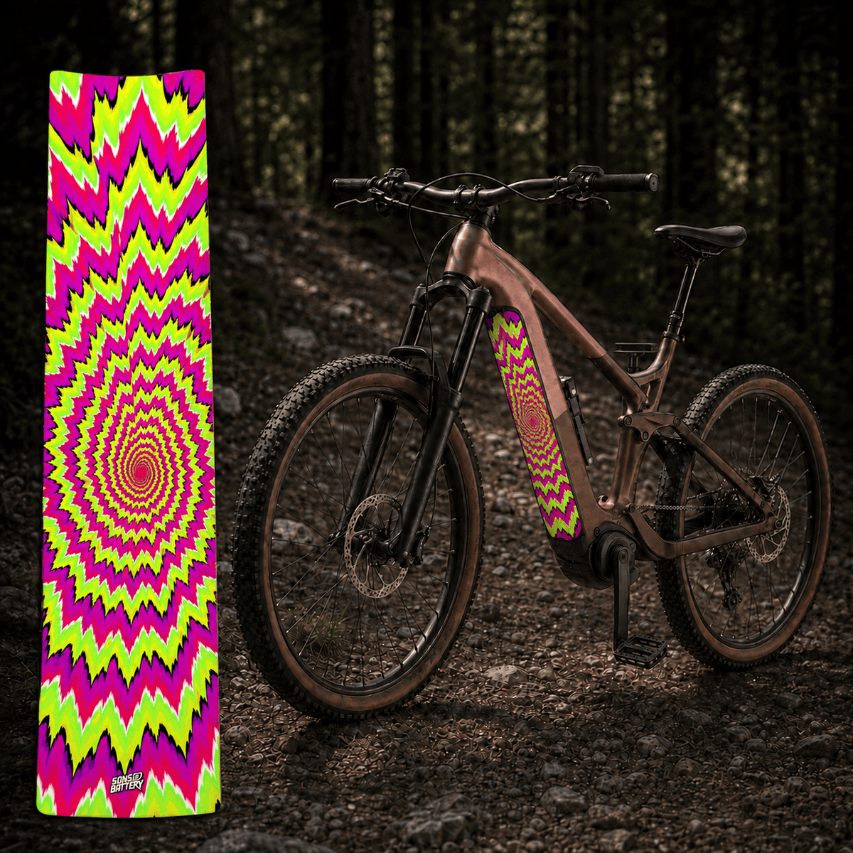Sons of Battery® - E-MTB Brand & Community Folien & Sticker Illusion – E-Bike Akku Sticker & Schutzfolie | Universal, Wunschgröße & CUBE Cut E-Bike-Community