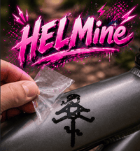 Sons of Battery® - E-MTB Brand & Community Folien & Sticker Kleiner Mensch auf Rad mit Helm! HELMut / HELMine Kreativer Vinyl-Aufkleber für Rennrad, Mountainbike, Material: Vinylaufkleber E-Bike-Community