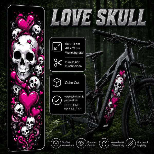 Sons of Battery® - E-MTB Brand & Community Folien & Sticker LOVE SKULL -  Akku Abdeckung Cover Universal / Cube E-Bike-Community