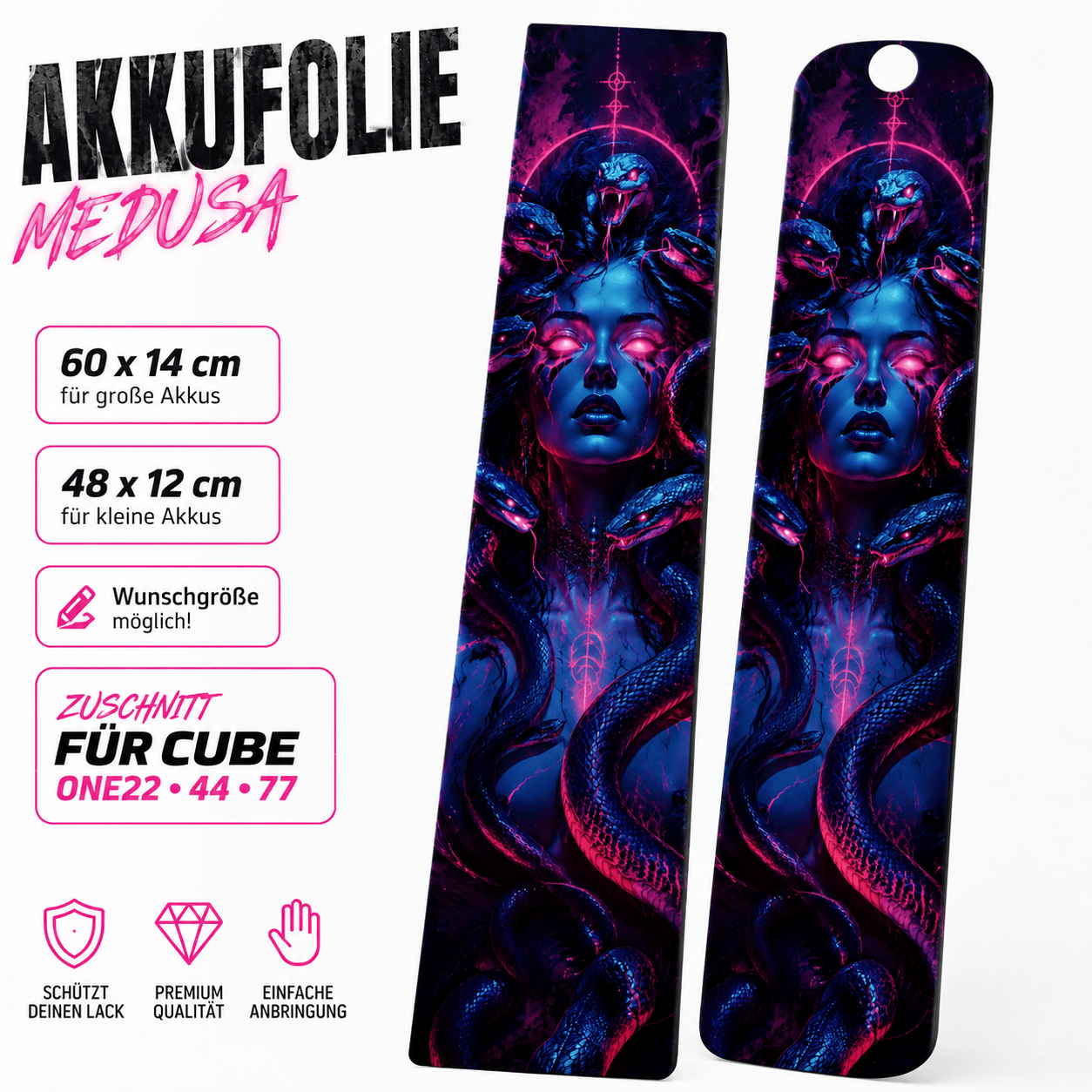 Sons of Battery® - E-MTB Brand & Community Folien & Sticker Medusa -  Akku Abdeckung Cover Universal / Cube E-Bike-Community