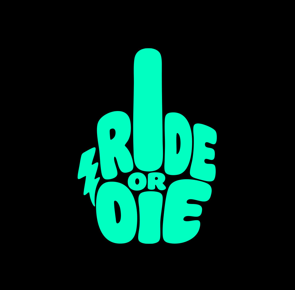 Sons of Battery® - E-MTB Brand & Community Folien & Sticker Mint / 5 x 4 cm RIDE OR DIE (STINKY FINGER) - Kreativer Vinyl-Aufkleber E-Bike-Community