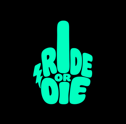 Sons of Battery® - E-MTB Brand & Community Folien & Sticker Mint / 5 x 4 cm RIDE OR DIE (STINKY FINGER) - Kreativer Vinyl-Aufkleber E-Bike-Community