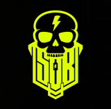 Sons of Battery® - E-MTB Brand & Community Folien & Sticker Neongelb / 11 x 7 cm Skullgang - SoB - Folienaufkleber E-Bike-Community