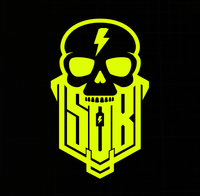 Sons of Battery® - E-MTB Brand & Community Folien & Sticker Neongelb / 11 x 7 cm Skullgang - SoB - Folienaufkleber E-Bike-Community