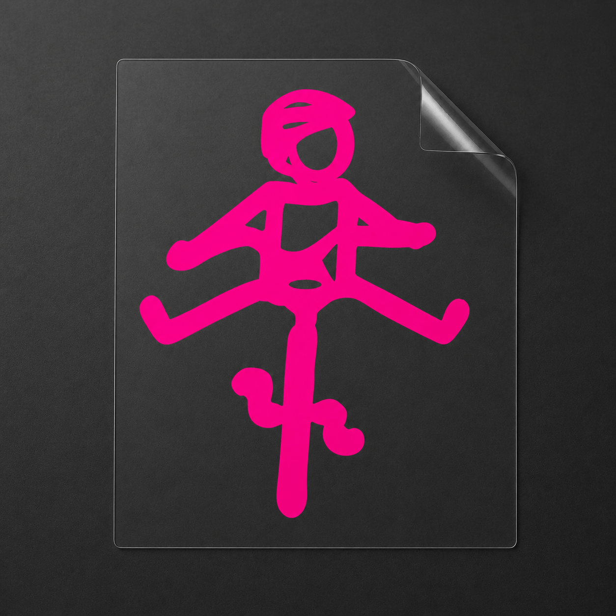 Sons of Battery® - E-MTB Brand & Community Folien & Sticker Neonpink / 5 x 4 cm / Männlich (HELMut) Kleiner Mensch auf Rad mit Helm! HELMut / HELMine Kreativer Vinyl-Aufkleber für Rennrad, Mountainbike, Material: Vinylaufkleber E-Bike-Community